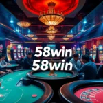 Experience the excitement of 58win as players engage in thrilling casino games amidst a vibrant gambling atmosphere.