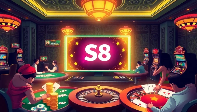 Experience thrilling casino action with the S8 game, featuring live dealers, poker tables, and dynamic slot machines.