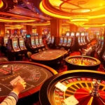 Experience the excitement of kkwin with players at a vibrant casino table and spinning roulette wheels.